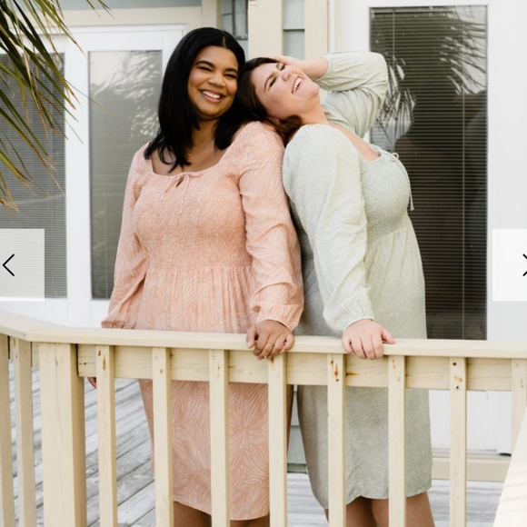 Able pink dress w pockets smocked joyce cottagecore boho - Picture 5 of 7